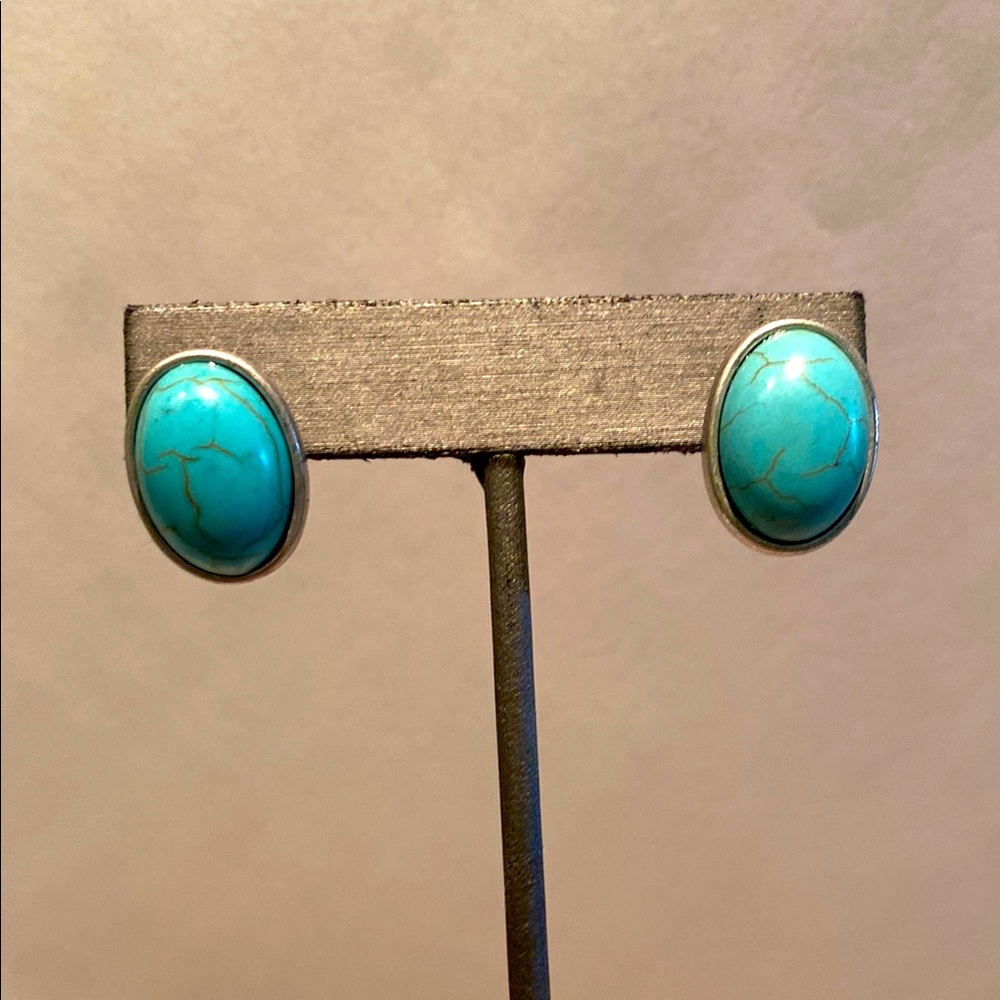 Chicos Turquoise Stud Earrings